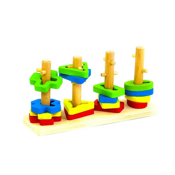 Wooden Four Set Columns (Sorting Shape Toy)