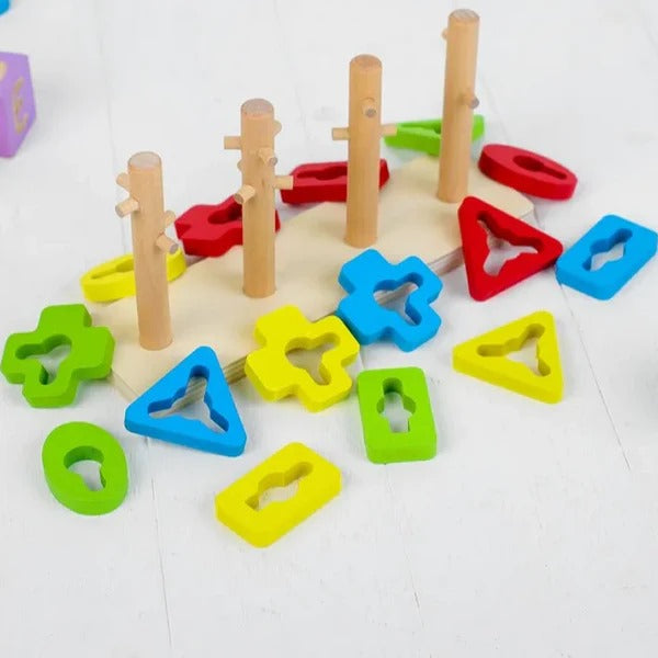 Wooden Four Set Columns (Sorting Shape Toy)