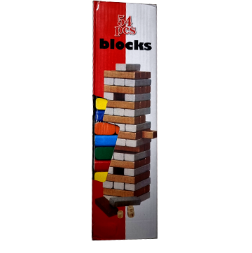 Tower Game/Wooden Blocks (Multicolor) 54 Pcs