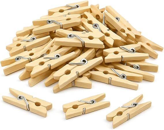 Pack Of 50 Brown Wooden Pegs