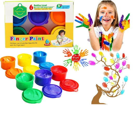 Keep Smiling Washable 6 Finger Paint Colours