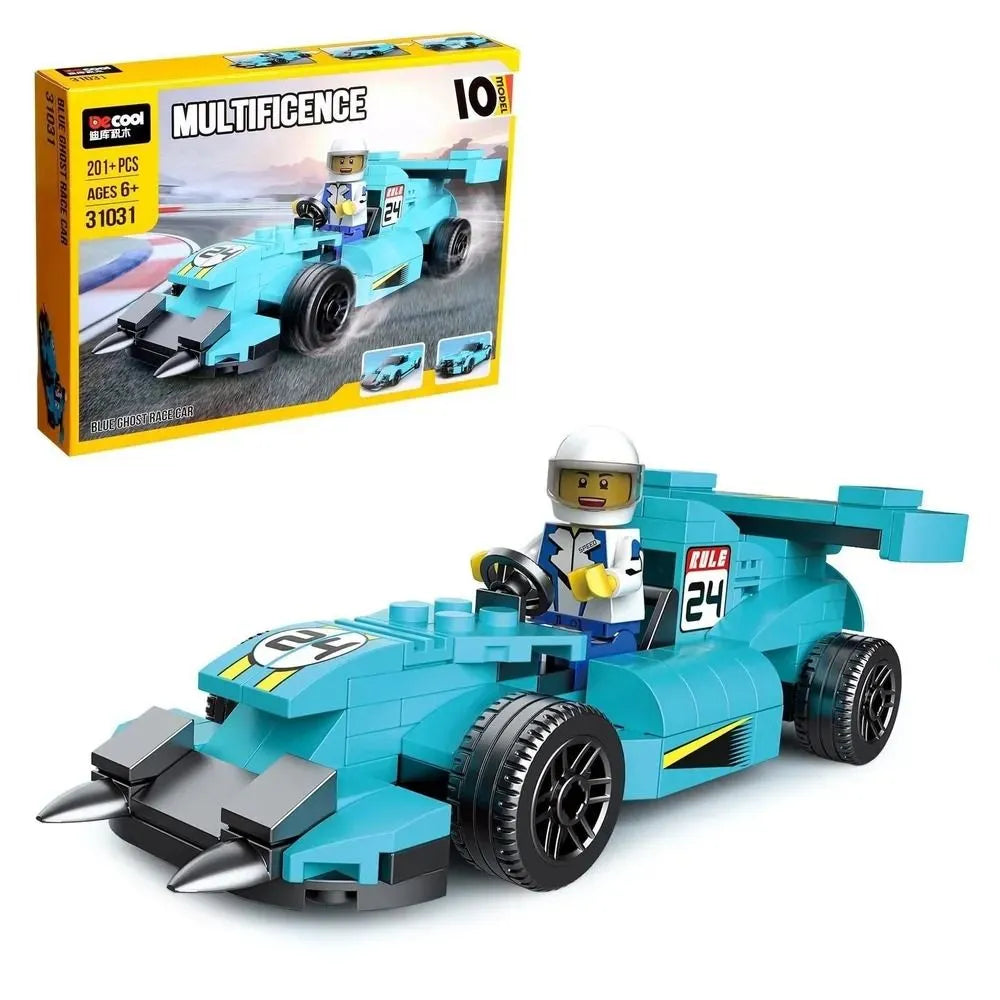 Educational Multificence Series Building Block Toys - Blue Ghost Race Car