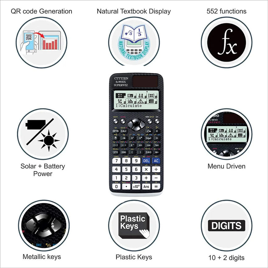 Fx-991Ex SUPERWIZ_Scientific calculator Classic with 552 Functions