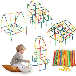 Colorful Pipe Straw Building Block Toy (110 Pieces)