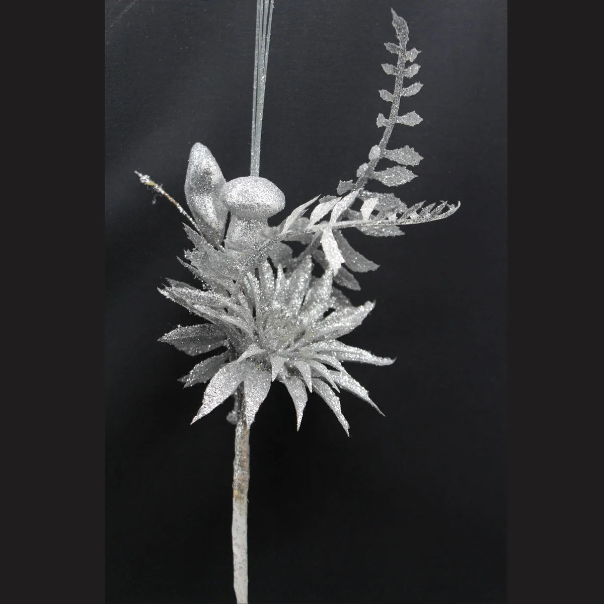 Glitter Flower Large - Silver
