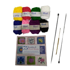 10Pcs Kit Of Knitting & Crochet Including Pattern Book, 8Pcs Wool/Yarn & 3Pcs Tools