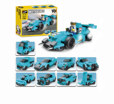 Educational Multificence Series Building Block Toys - Blue Ghost Race Car