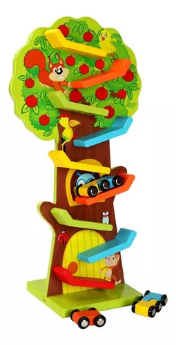 Squirrel Taxiway - Wooden Car Ramp Toy for Kids