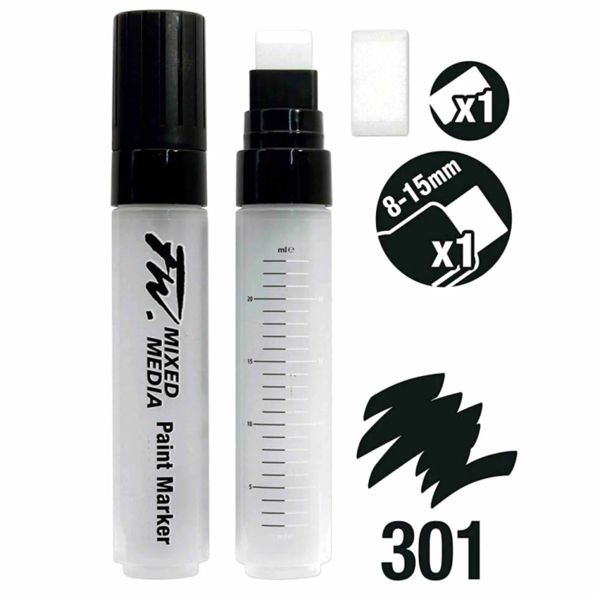 Daler Rowney FW Mixed Media Refillable Paint Marker Large Flat Nib