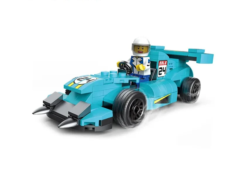 Educational Multificence Series Building Block Toys - Blue Ghost Race Car