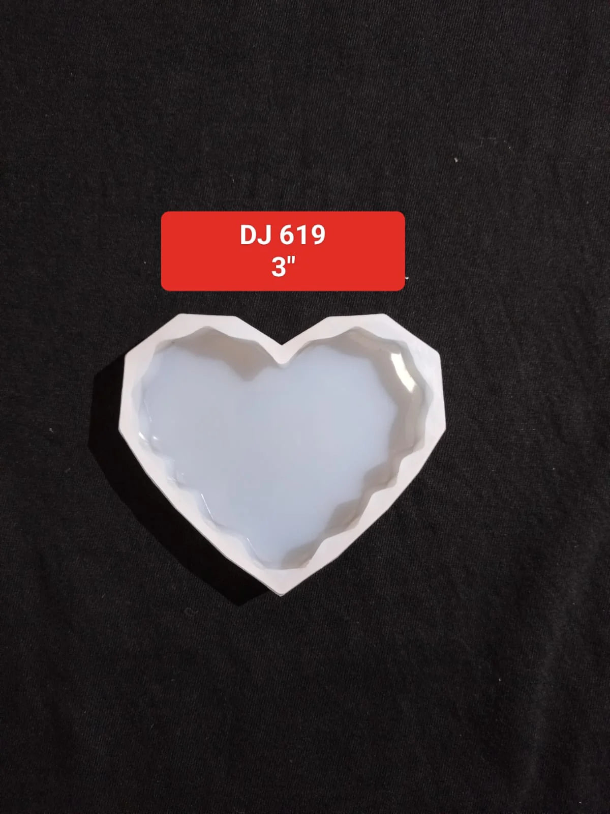 Heart Shape White Silicone Mold 3"