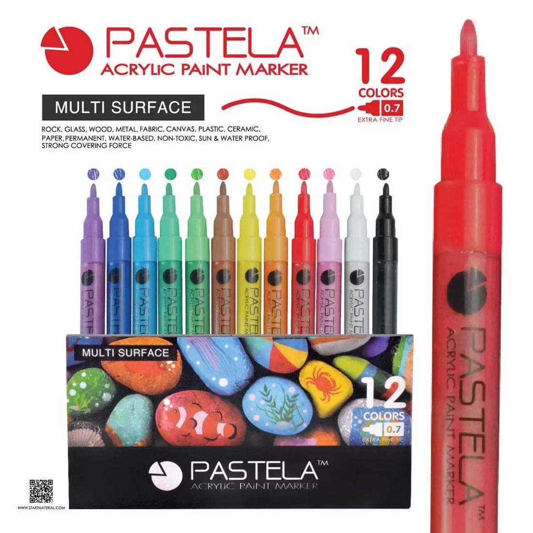 ST Pastela Metallic Acrylic Paint Marker Set Of 12 – 0.7mm