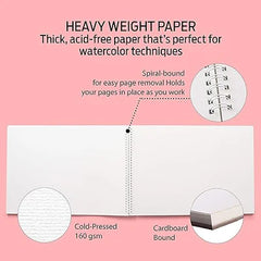 Keep Smiling A5 Watercolor Pad for Artist, 24 Sheets