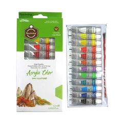 Keep Smiling Acrylic Paints Pack of 12 x 12ml in a tube