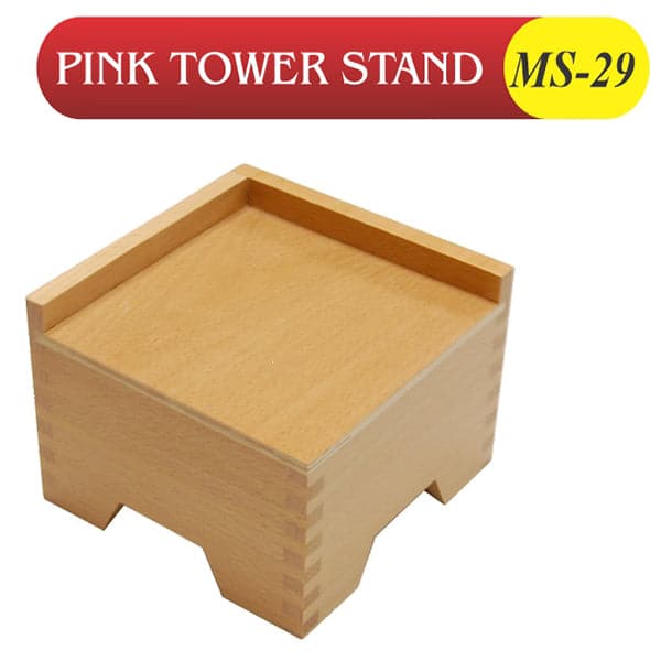 Wooden Montessori Pink Tower Stand