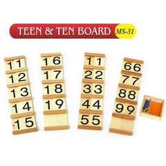 Montessori Teen & Ten Boards Set with Beads Boxes