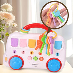 Key Animal Bus Toy Cause and Effect Toy Gift Portable Travel Toy Musical Toy Red Handle