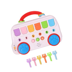 Key Animal Bus Toy Cause and Effect Toy Gift Portable Travel Toy Musical Toy Red Handle