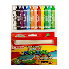 Alberto Triangle Jumbo Crayons set of 12 colours oil pastel crayons
