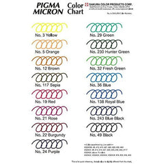 Sakura Pigma Micron Colored Bursh Pen 0.5 Set Of 8