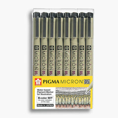 Sakura Pigma Micron Colored Bursh Pen 0.5 Set Of 8