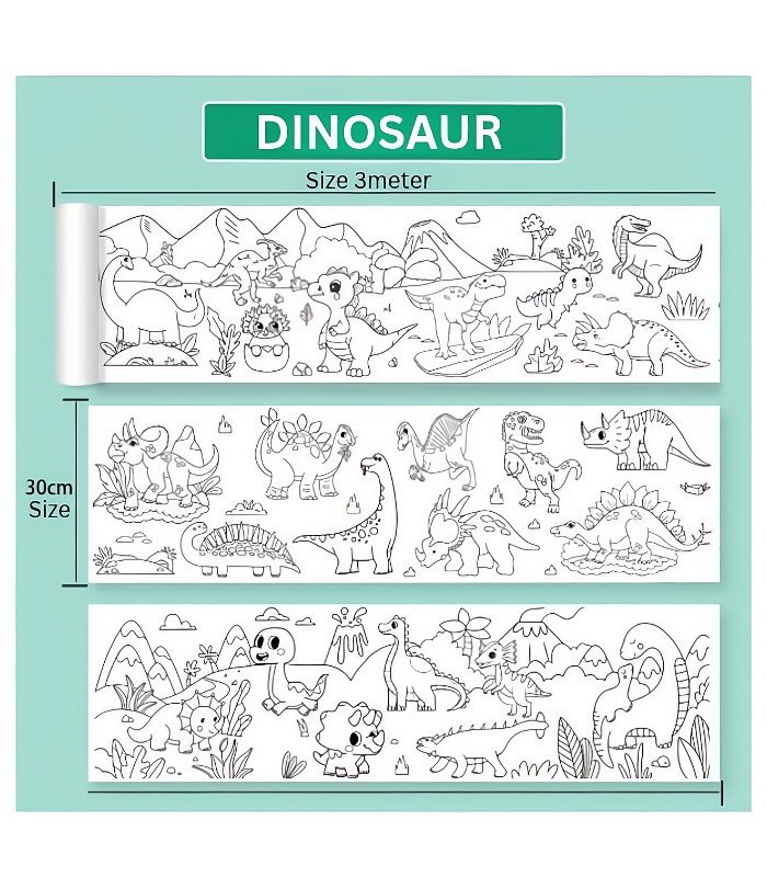 Coloring Roll Paper With Colour Pencil Graffiti for Kids 30cm x 3 Meters