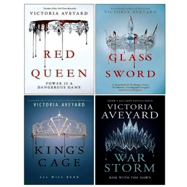 (Complete 4 Books Set) Red Queen Series by Victoria Aveyard (Red Queen, Glass Sword, King’s Cage, War Storm)
