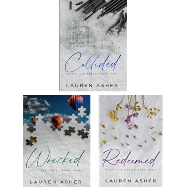 Set of 3 Dirty Air Series (Collided, Wrecked and Redeemed) set of 3 books by lauren asher