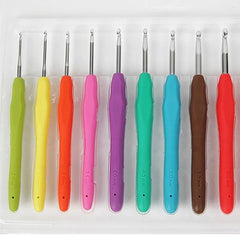 9 Pcs Rubber Grip Crochet Hook Set