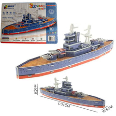 3D Puzzle Model Kit – Aircraft & Battleship Foam Board DIY Toy (33–36 Pieces)