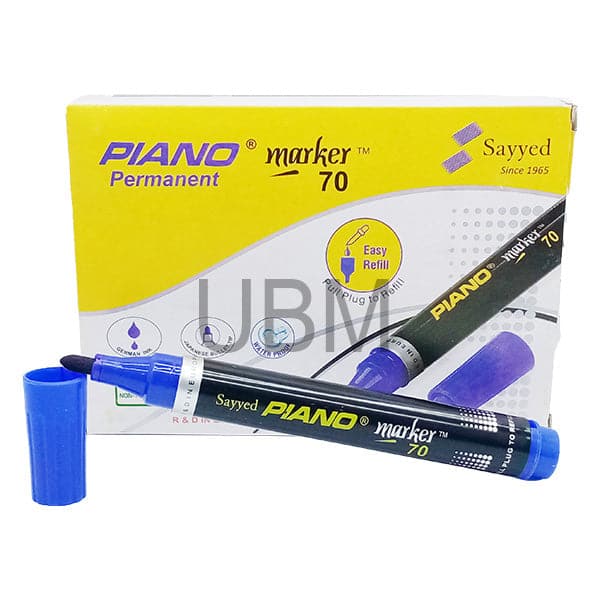 Piano Permanent Marker Blue Round Tip 70