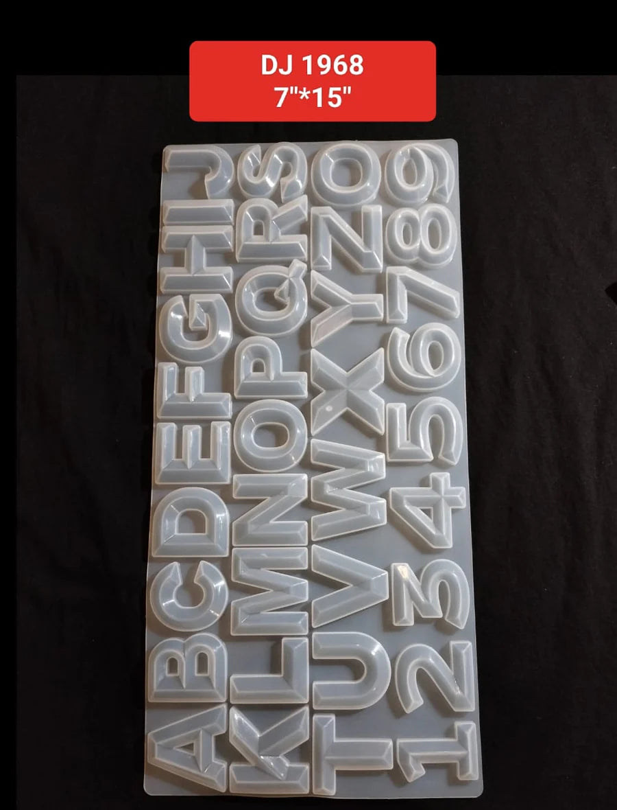 Alphabet Mold Silicone Letter Number Molds Large Alphabet 7"*15"