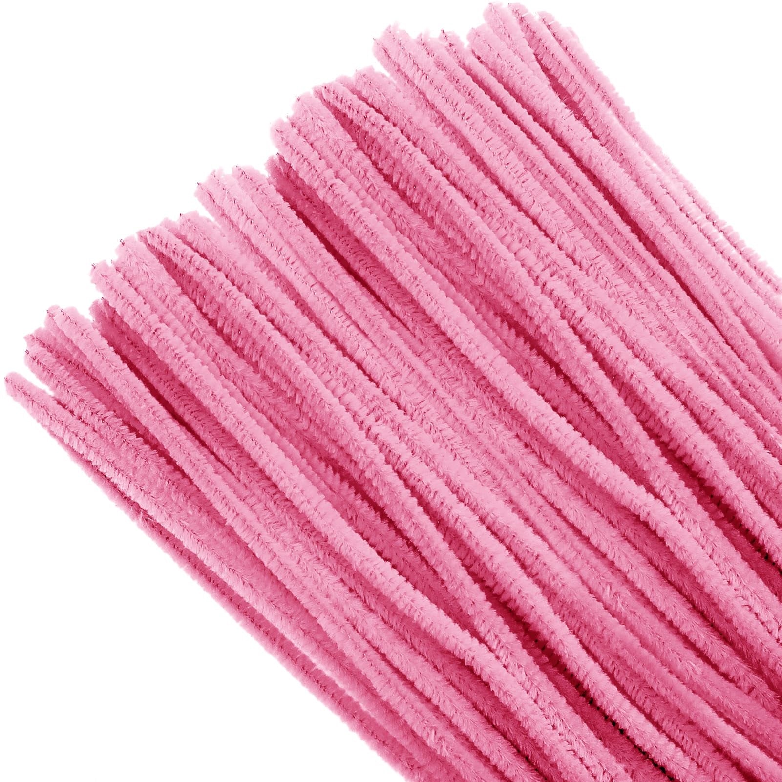 Pack of 50 - Light Pink Pipe Cleaner velvet Sticks