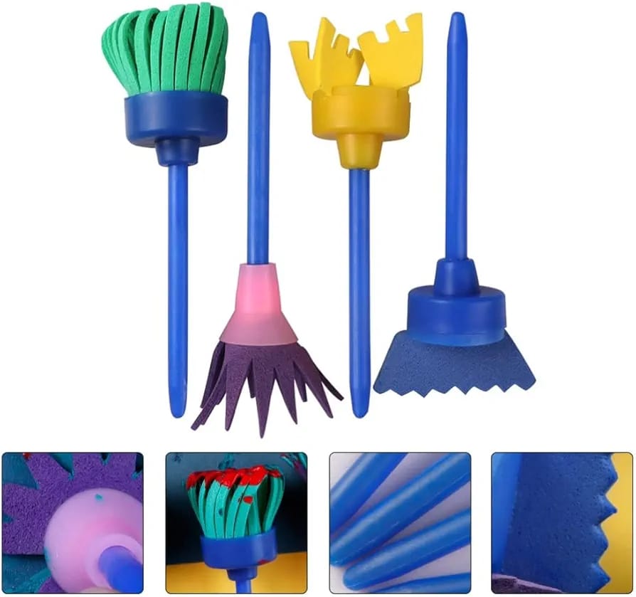 4 Pcs Sponge Painting Brush Flower Stamp