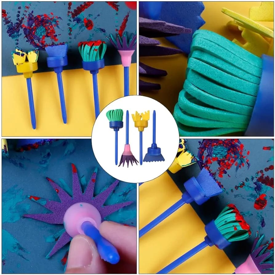 4 Pcs Sponge Painting Brush Flower Stamp