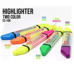 Set of 6pcs Double Sided Dual Tip Highlighters