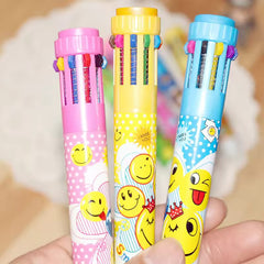 2pcs 10 in 1 cartoon character ballpoint pen