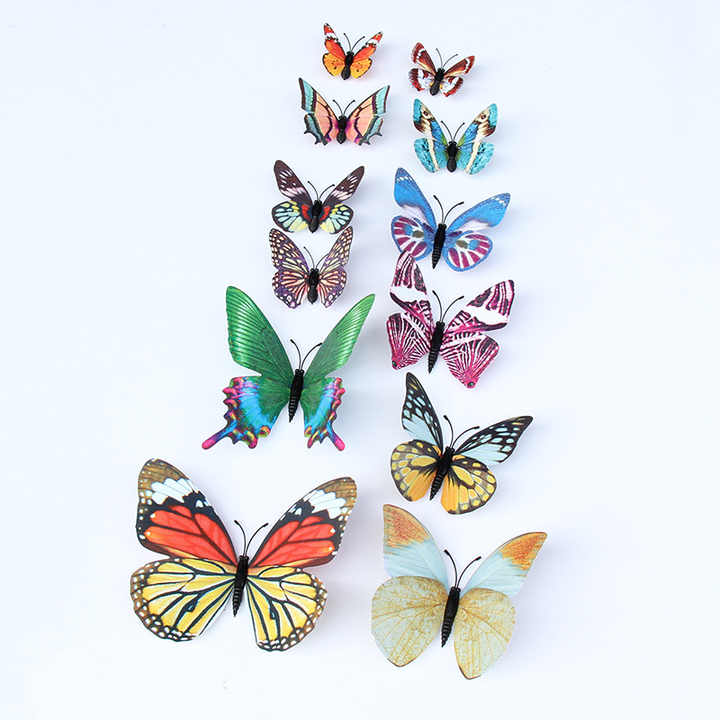 10pcs Fashion Luminous Butterfly with Double-sided Adhesive Simulation