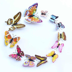 10pcs Fashion Luminous Butterfly with Double-sided Adhesive Simulation
