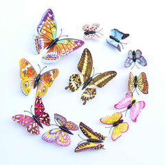 10pcs Fashion Luminous Butterfly with Double-sided Adhesive Simulation