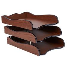 Wood Inbox Tray Sturdy for Desk Paper Organizer for Home Sundries Newspapers