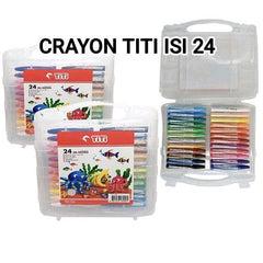 Titi Oil Pastels Set - Non-Toxic Smooth Rich Colours Crayon Mewarnai with Plastic Storage Case (Available in 12, 18, 24, 36, 48, 55 Colors)