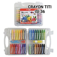 Titi Oil Pastels Set - Non-Toxic Smooth Rich Colours Crayon Mewarnai with Plastic Storage Case (Available in 12, 18, 24, 36, 48, 55 Colors)