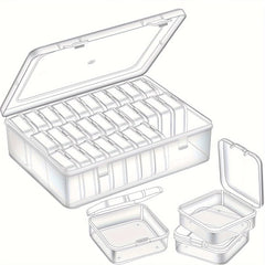 24 Pcs Small Storage Boxes with Large Organizer Box – Multi-Purpose Plastic Storage Case for Beads, Jewelry, Crafts & Accessories