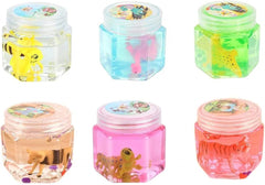 Colorful Crystal Slime in Jar with Animal Toy Inside – Clear Jelly Mud & Sensory Stress Relief Toy for Kids