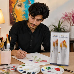 6 Pieces Transparent Handle Professional Fine Art & Craft Brushes for Watercolor, Acrylic, and Oil Painting