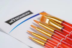 6 Pieces Transparent Handle Professional Fine Art & Craft Brushes for Watercolor, Acrylic, and Oil Painting