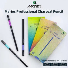 (10pcs Mix) Marie's Charcoal Pencils Set (Soft, Medium, Hard) | Professional Sketching & Drawing Pencils for Art Students and Artists