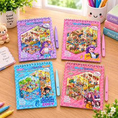 Mini World Scenic Book - 5D Miniature Collection Sticker Book, DIY Mini 3D Scene Activity Toy with Tweezers and Stickers for Kids