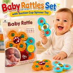 Baby Rattles Set, With Suction Cup Spinner Toy, Suitable For Travel, Dining Table & Bathroom